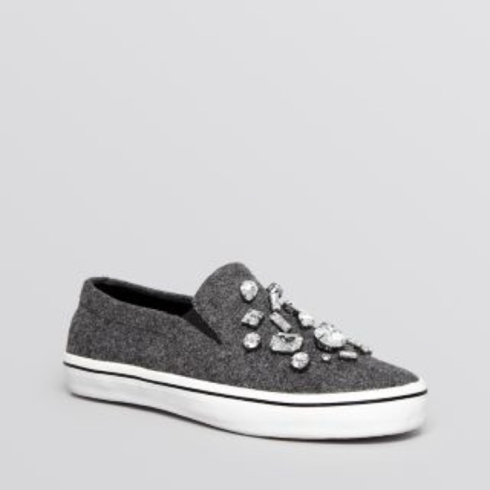Kate Spade Embellished Gray Slip-On Women's Shoes